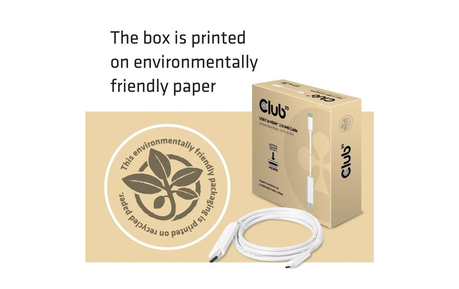 Club 3D Kabel USB Type-C - HDMI, 1.8 m