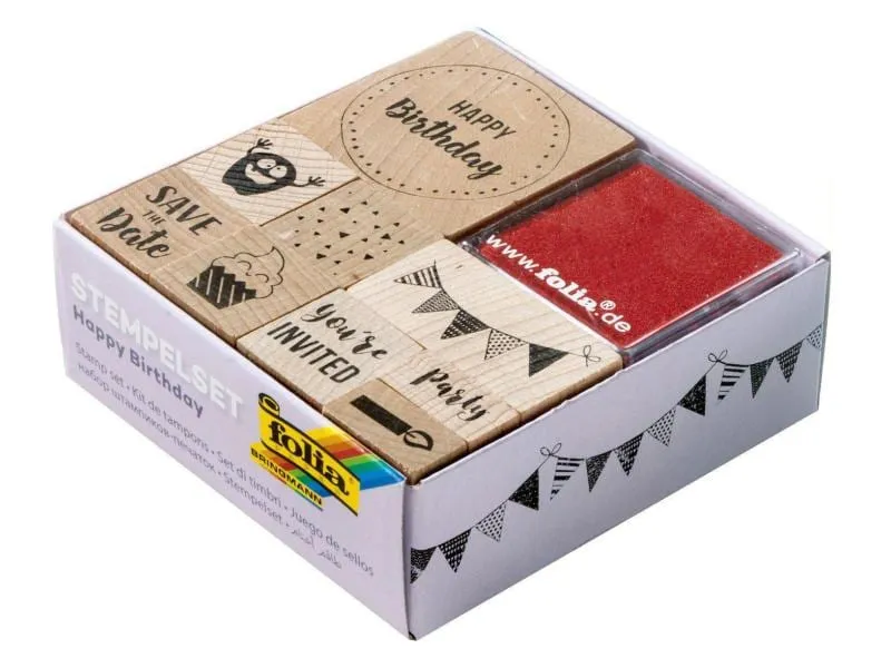 Folia Stempelset Happy Birthday Motiv: Geburtstag Folia Stempelset Happy Birthday Motiv: Geburtstag