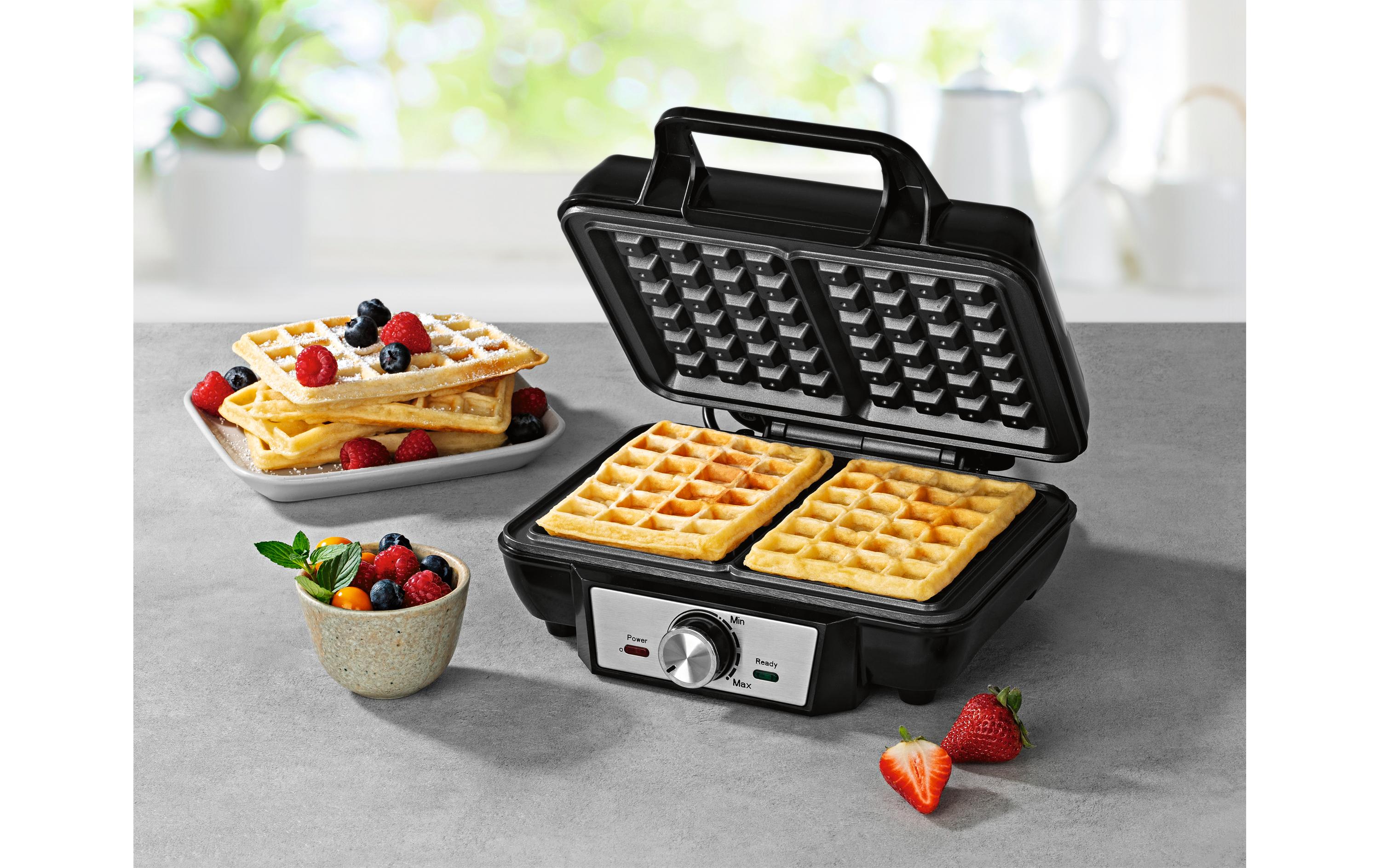 GOURMETmaxx Waffeleisen Schwarz/Silber