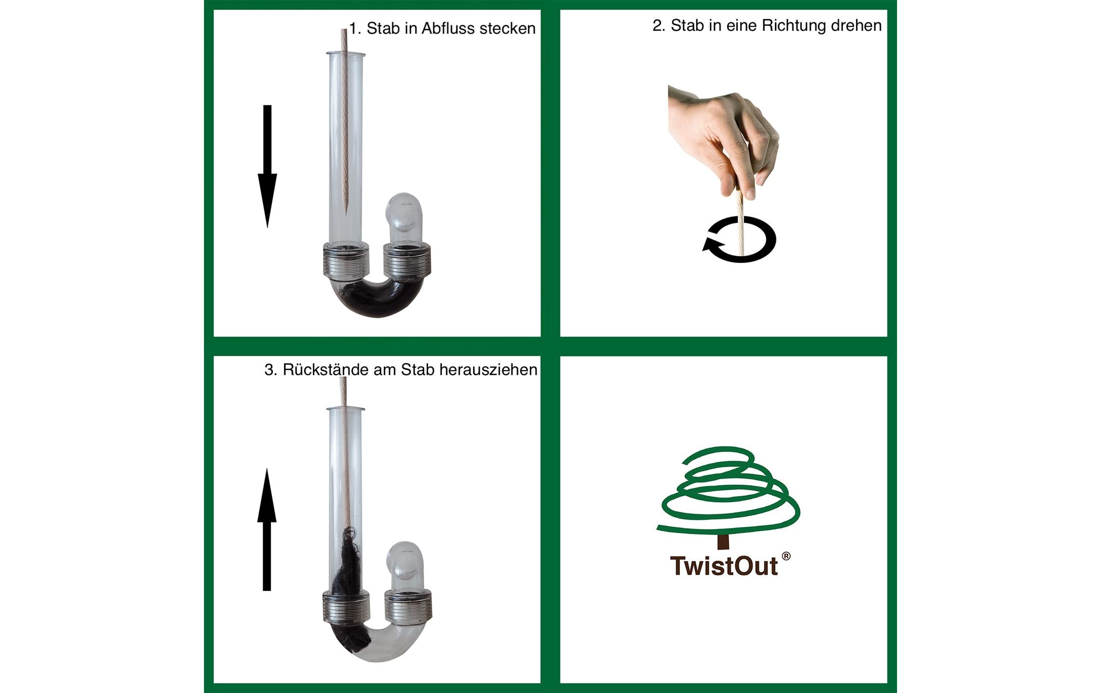 TwistOut Abflussstab Twistout 2x 8er Packung