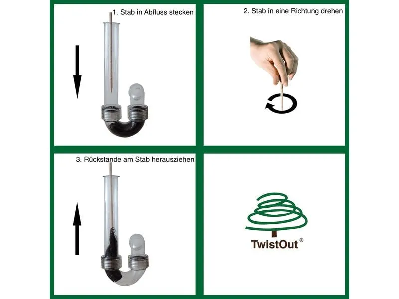 TwistOut Abflussstab Twistout 2x 8er Packung