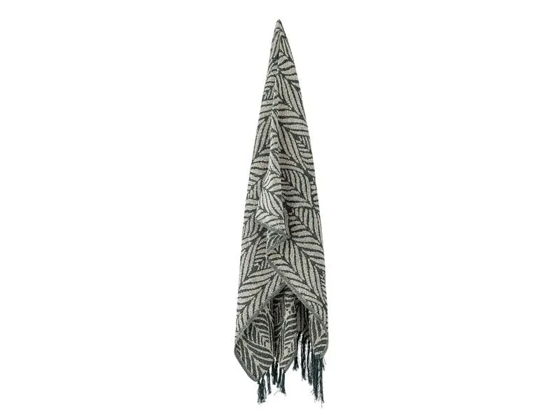 Bloomingville Decke Ugento 160 x 130 cm, Grün/Weiss