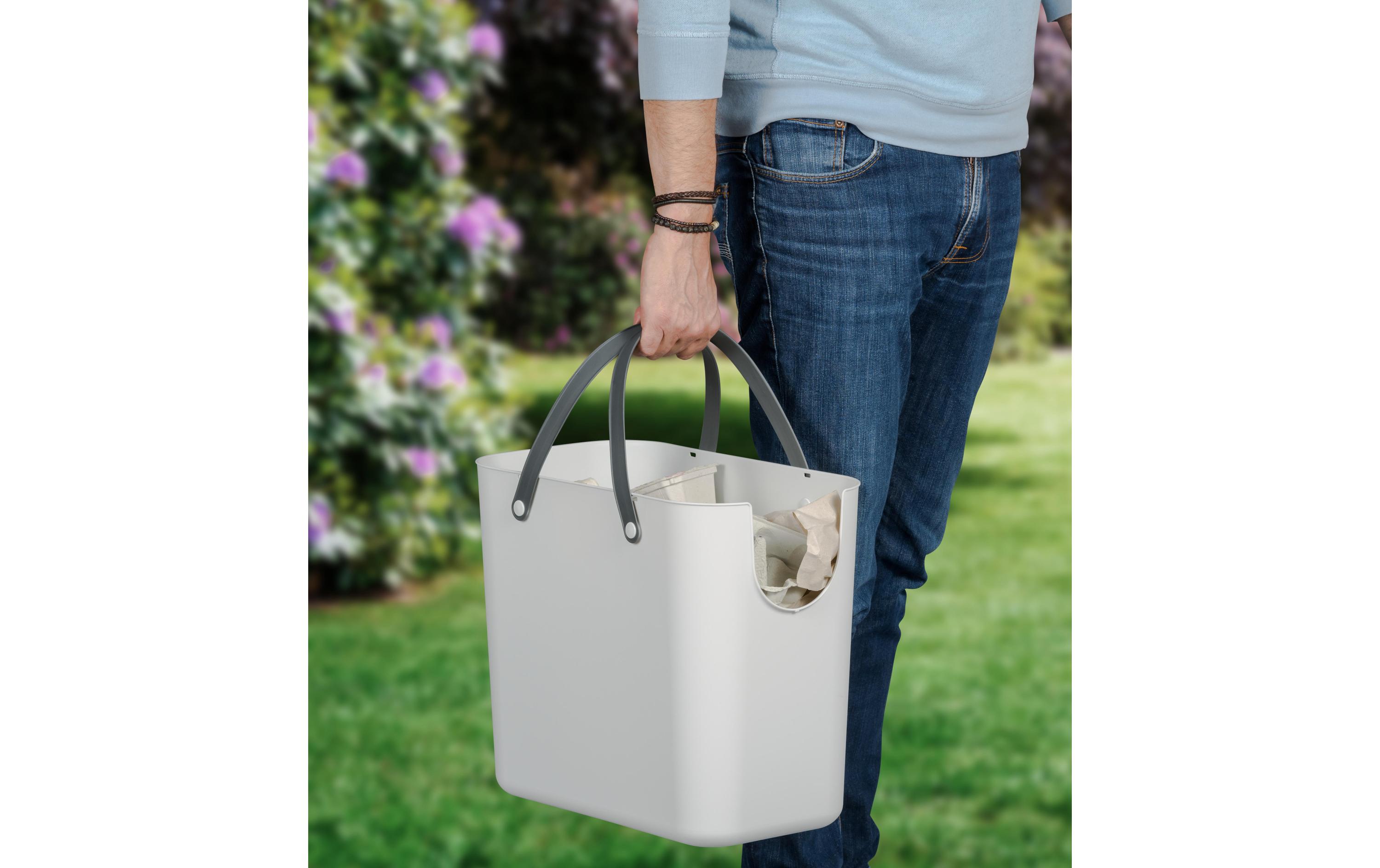 Rotho Recyclingbehälter Albula 25 l, Mistletoe Weiss