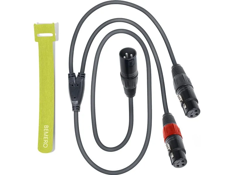 Bemero BAC4142-150BK XLRm - 2x XLRf 1.5m 1.5 m, Schwarz Bemero BAC4142-150BK XLRm - 2x XLRf 1.5m 1.5 m, Schwarz