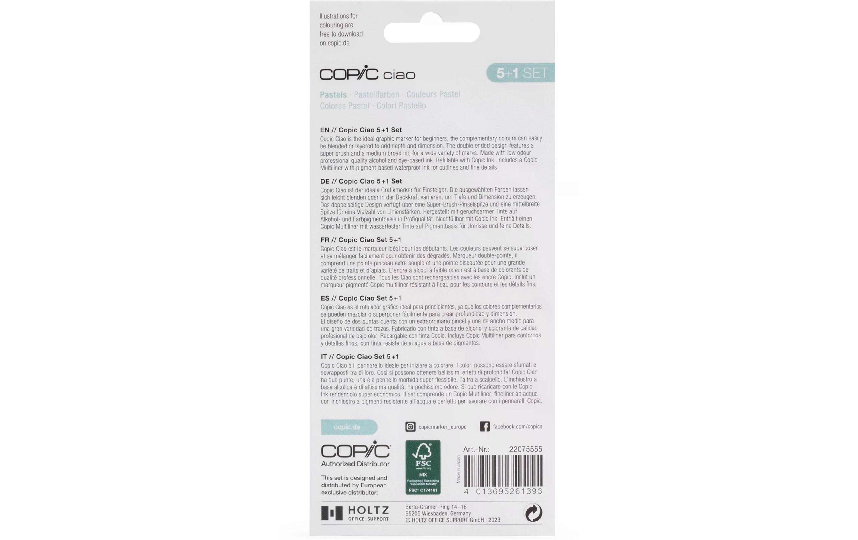 Copic Grafikmarker Ciao 5+1 Set Pastels