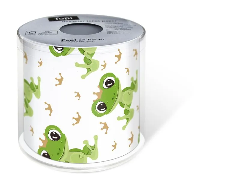 Paper + Design Toilettenpapier Frog Prince Rollen, 3-lagig, Grün/Weiss