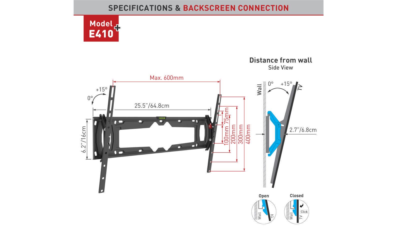 Barkan Wandhalterung WH E410+ Schwarz