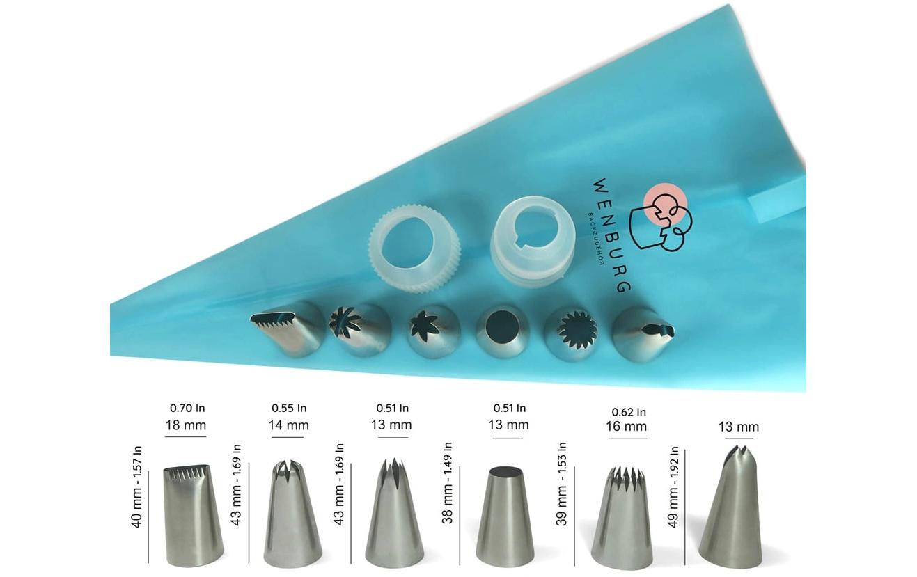 Wenburg Spritzbeutel Set, 35 cm - 8-tig.