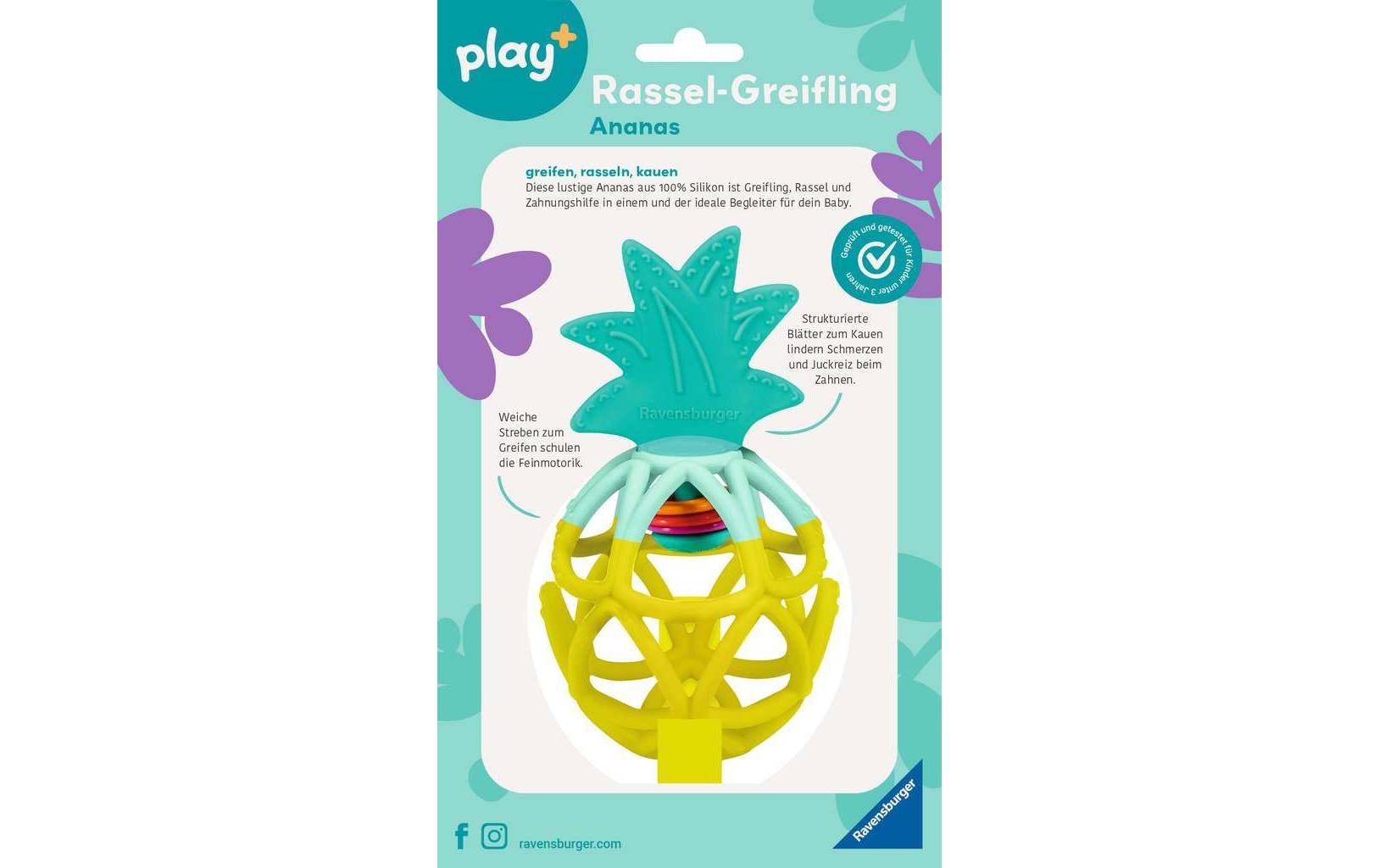 play+ Rassel Greifling Ananas