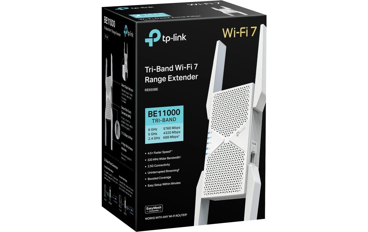 TP-Link WLAN-Mesh-Repeater RE655BE Tri-Band Wi-Fi 7 TP-Link WLAN-Mesh-Repeater RE655BE Tri-Band Wi-Fi 7