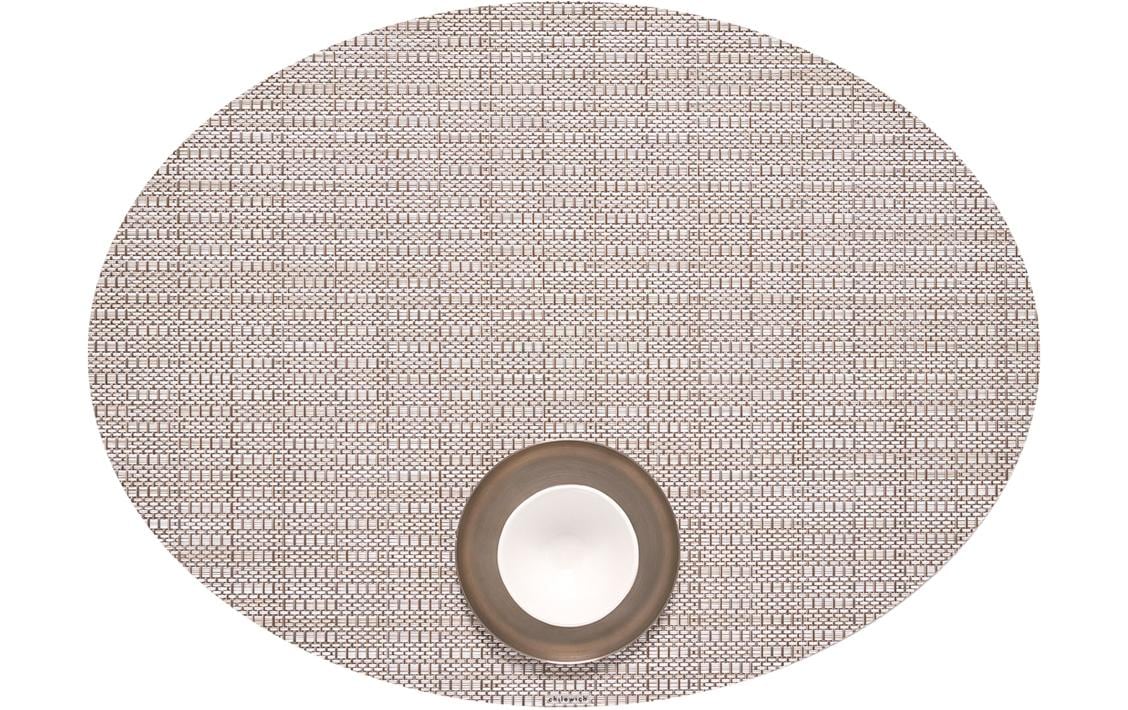 Chilewich Tischset Thatch, oval, 36 cm x 49 cm, Pebble