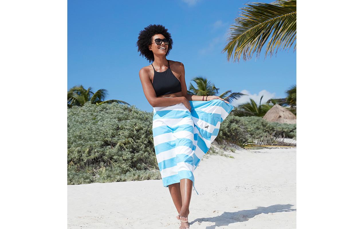 Dock & Bay Strandtuch Cabana L, Hellblau/Weiss