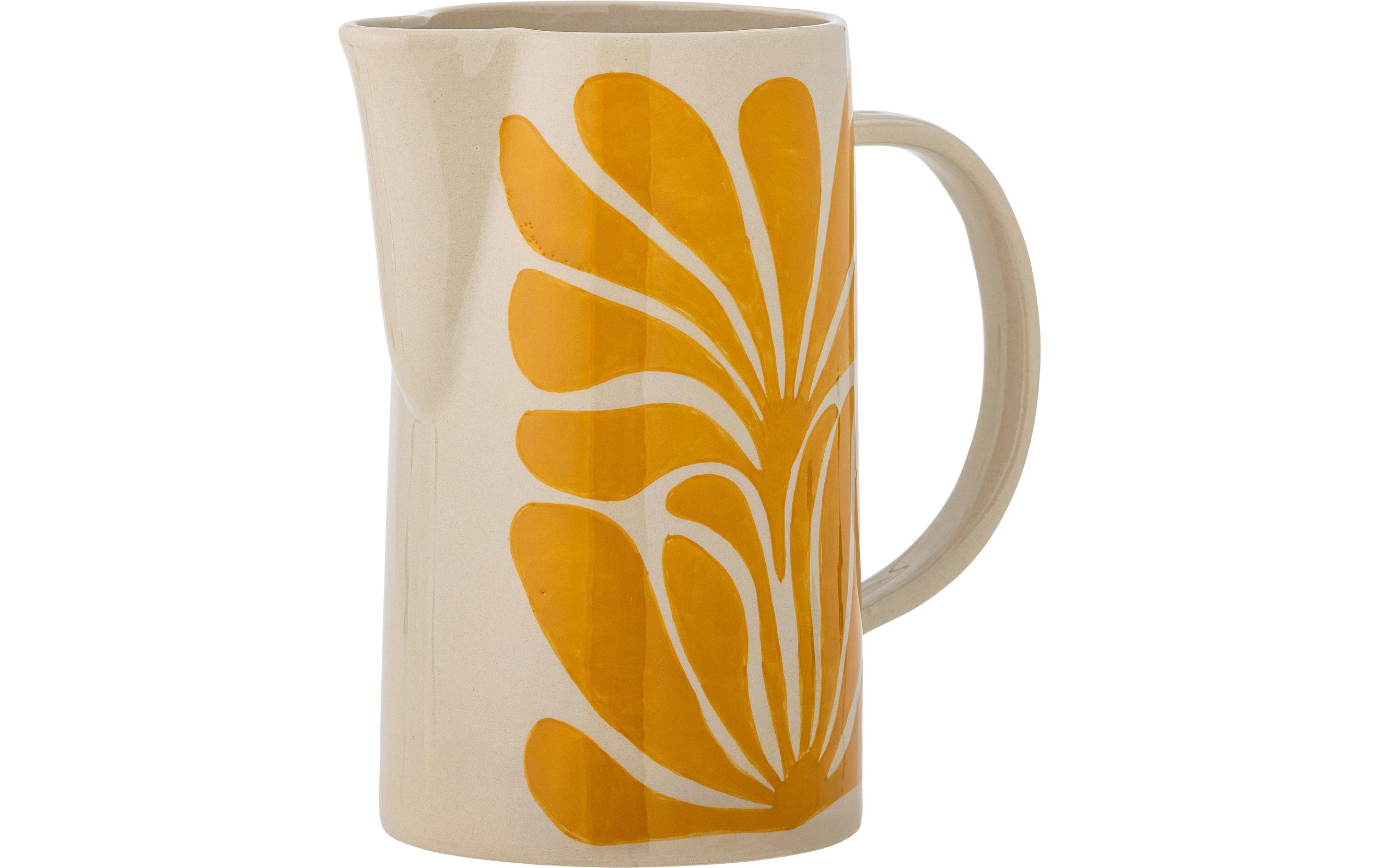 Bloomingville Krug Fauni 2.16 l, Gelb/Weiss