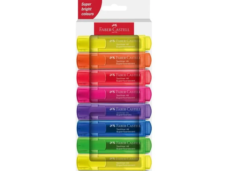 Faber-Castell Textmarker 46 Superfluorescent 8er Etui Karton Faber-Castell Textmarker 46 Superfluorescent 8er Etui Karton
