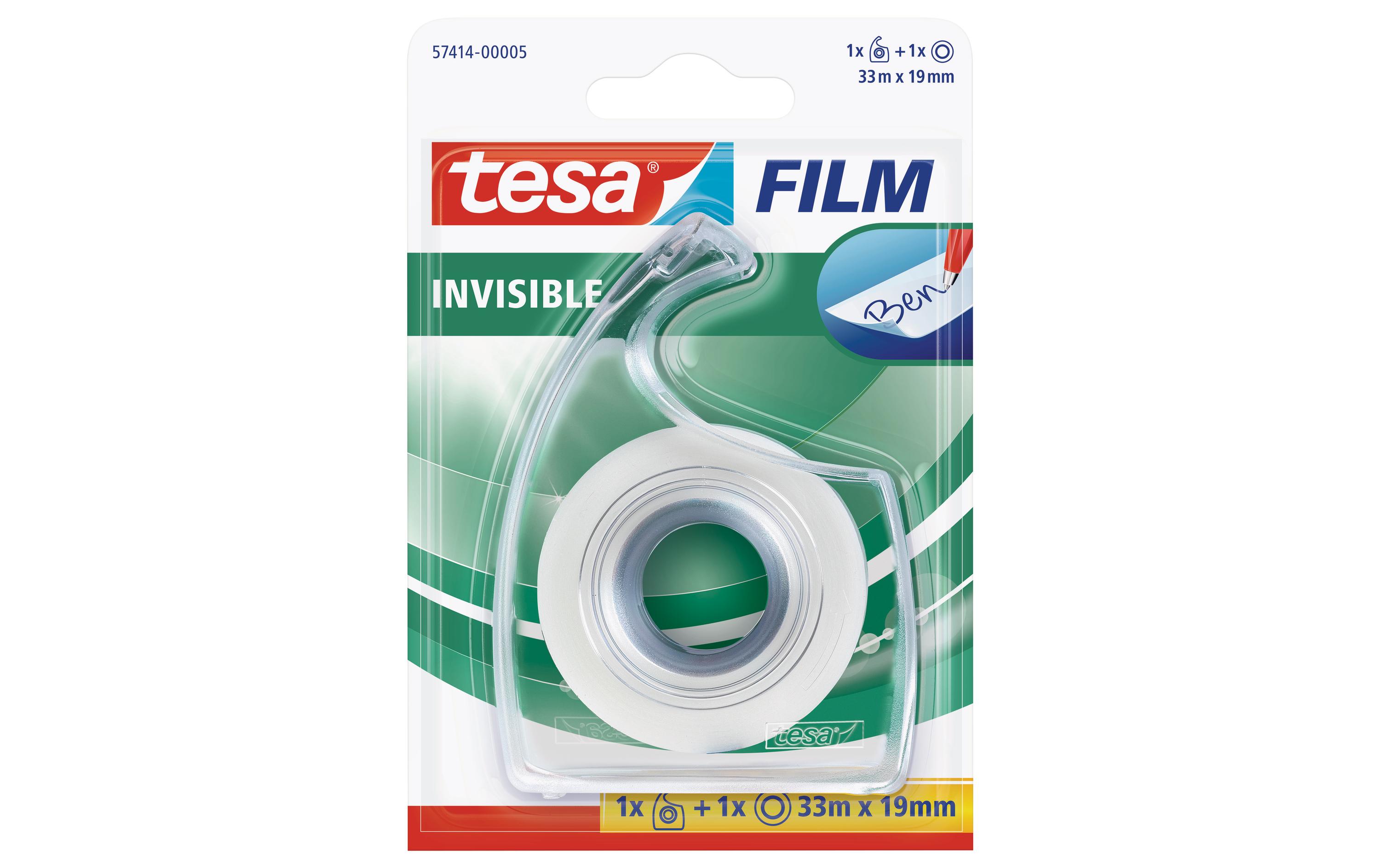 tesa Handabroller invisible 19 mm x 33 m, Transparent, 1 Rolle