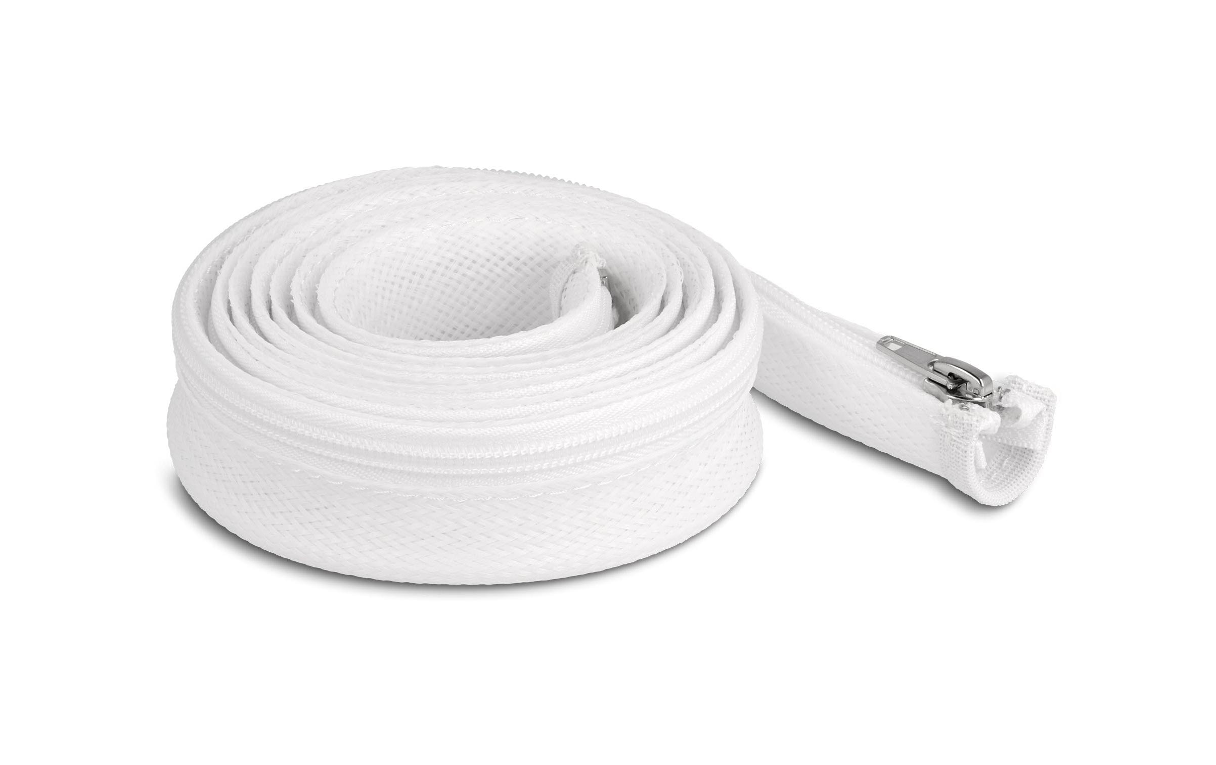 Delock Geflechtschlauch mit Reissverschluss 2 m x 30 mm Weiss Delock Geflechtschlauch mit Reissverschluss 2 m x 30 mm Weiss