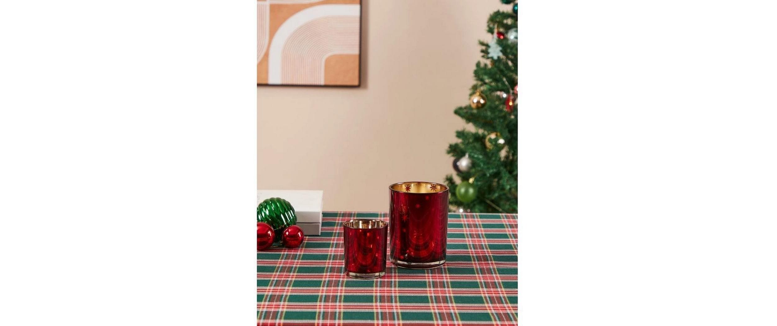 EGLO Teelichthalter Lukut 8 cm Gold/Rot, Glas