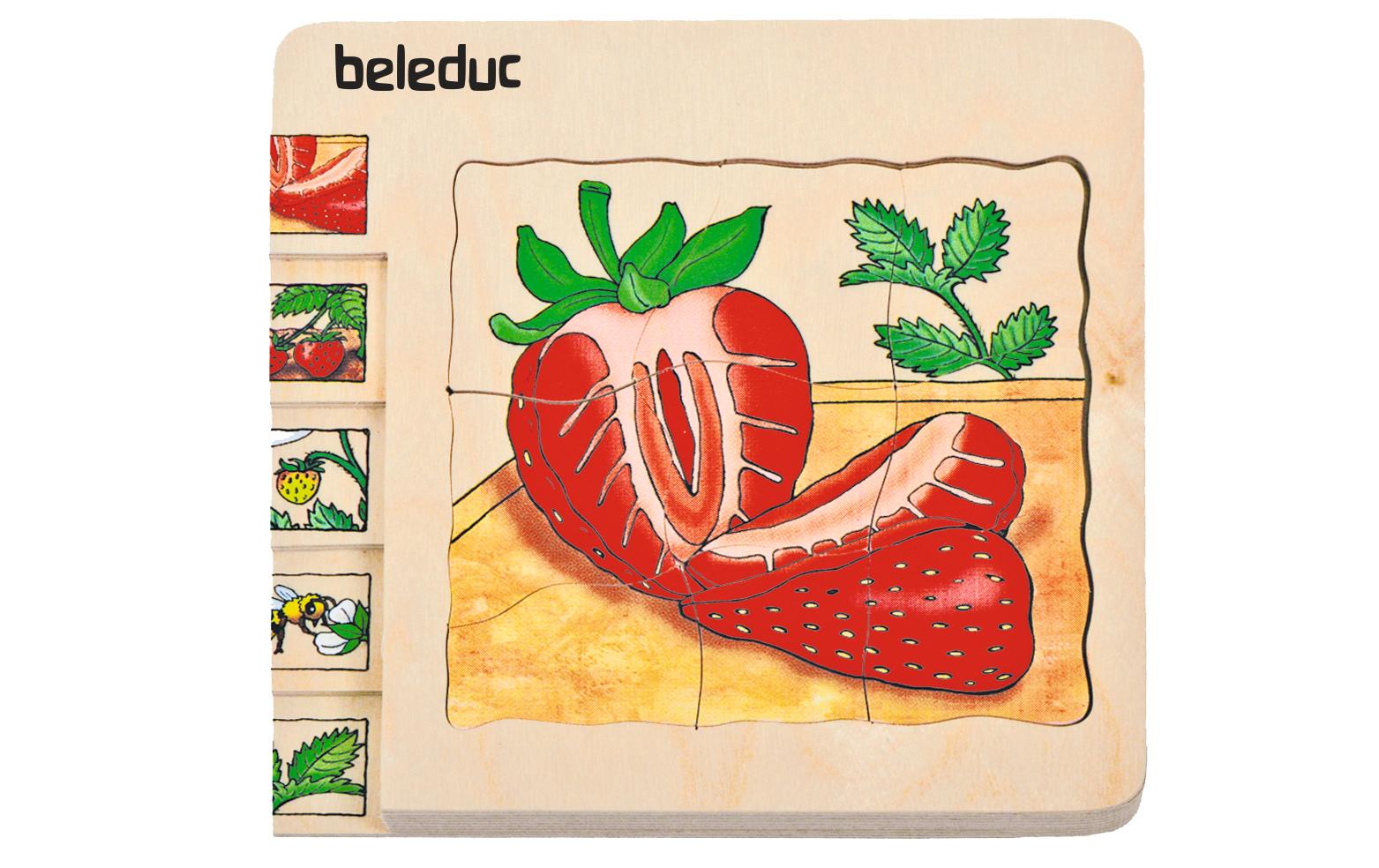 Beleduc Lagen-Puzzle Apfel / Erdbeere / Banane 3er-Pack