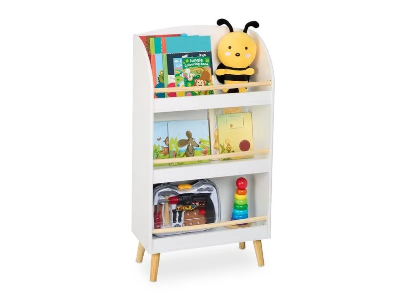 relaxdays Bücherregal für Kinder Hellbraun; Weiss relaxdays Bücherregal für Kinder Hellbraun; Weiss