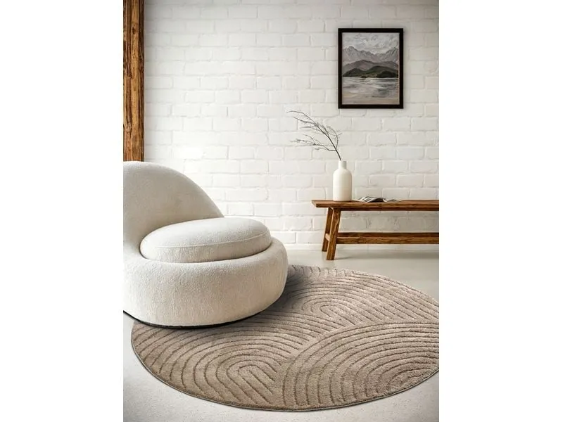 Elle Decoration Teppich Panglao Ø 160 cm, Taupe Elle Decoration Teppich Panglao Ø 160 cm, Taupe