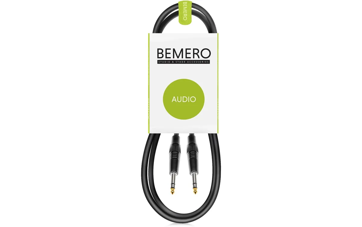 Bemero Audio-Kabel 6.3 Klinken - 6.3 Klinken 0.75 m, Schwarz