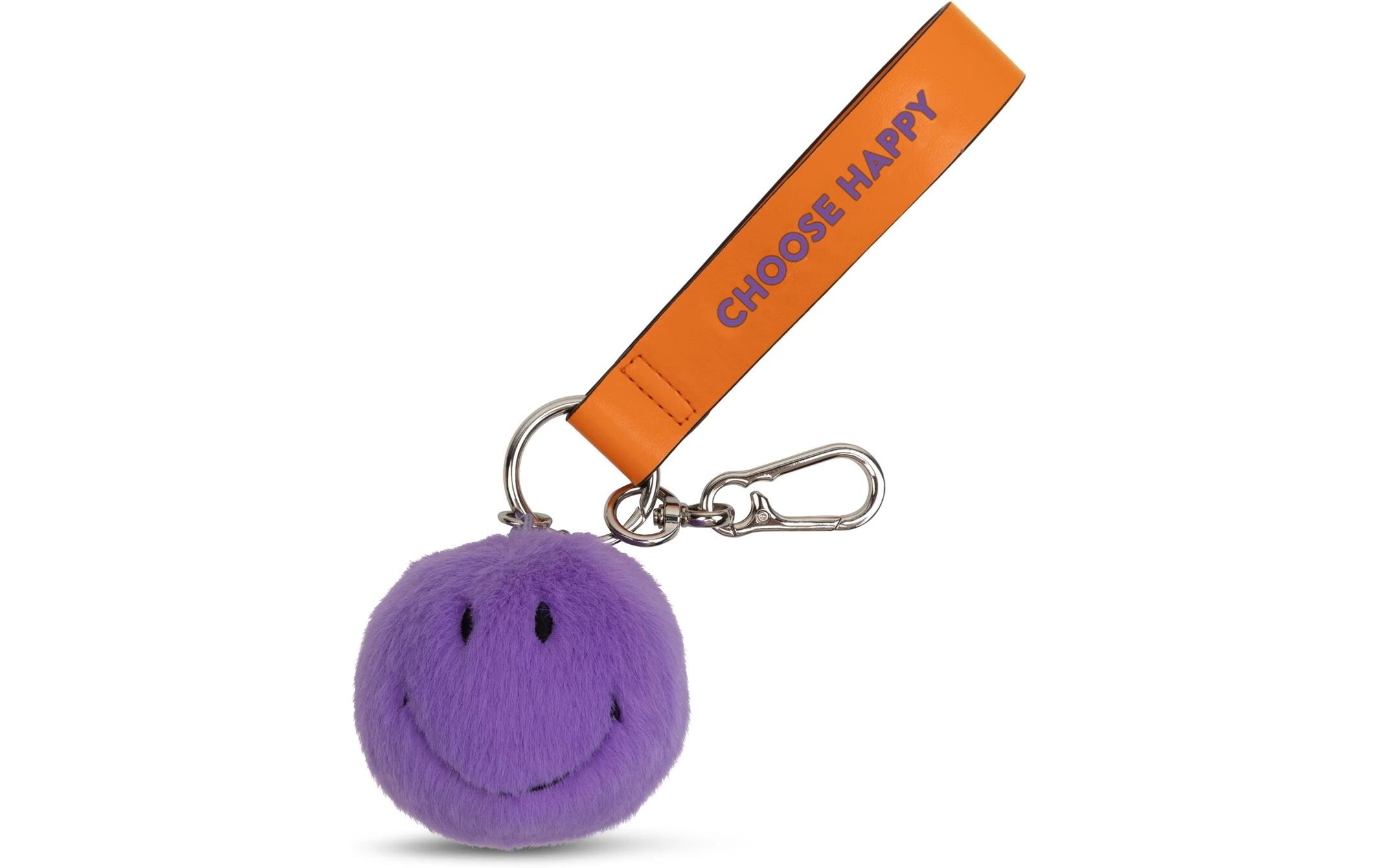 Bon Ton Toys Schlüsselanhänger Smiley ECO Fuzzy Violett 7 cm