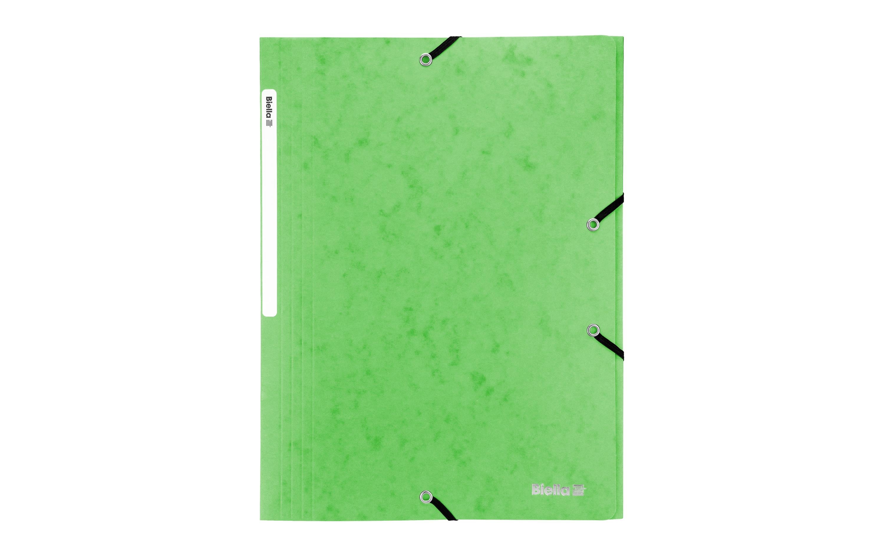 Biella Gummibandmappe A4 Karton, Hellgrün