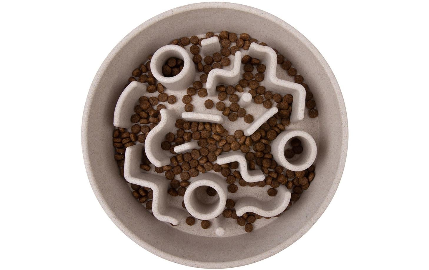 District 70 Bambusnapf Bamboo Dog Slow Feeder Ø 21 cm, Creme-Weiss