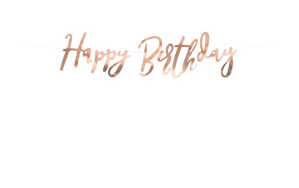 Partydeco Girlande Happy Birthday Rosegold, 16.5 x 62 cm