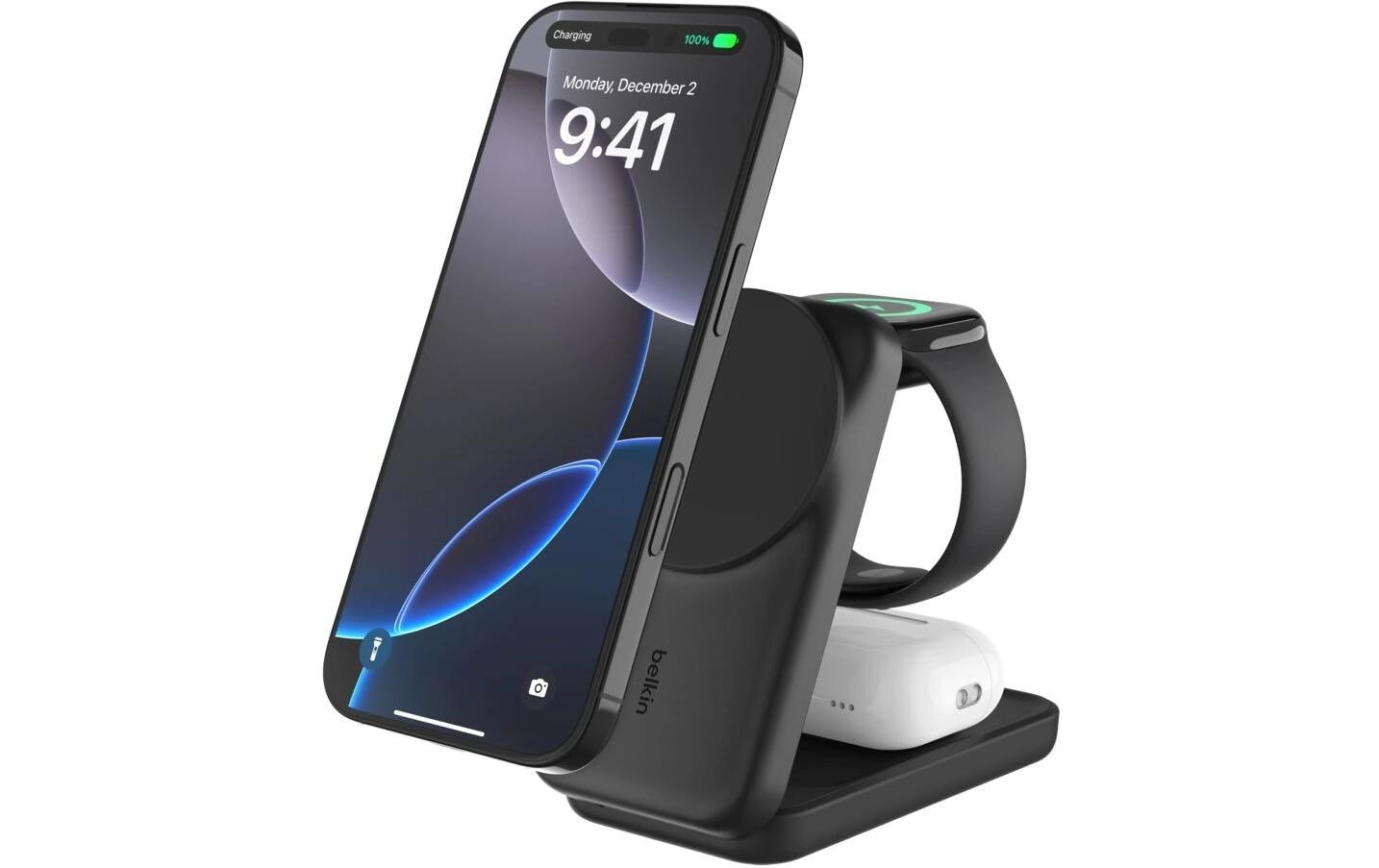 Belkin Wireless Charger UltraCharge 3in1 eckig, Schwarz Belkin Wireless Charger UltraCharge 3in1 eckig, Schwarz