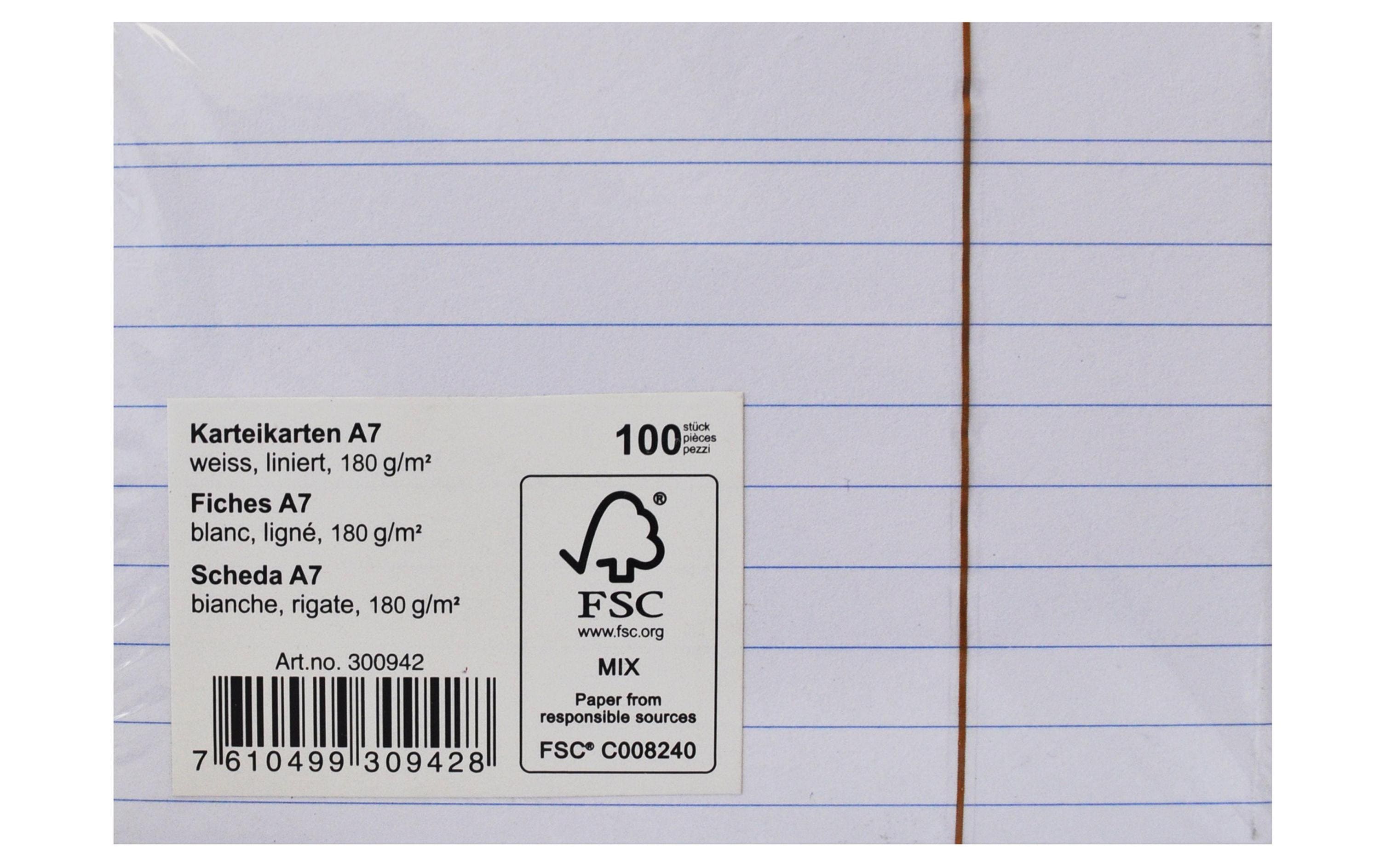 Office Karteikarten A7 Liniert