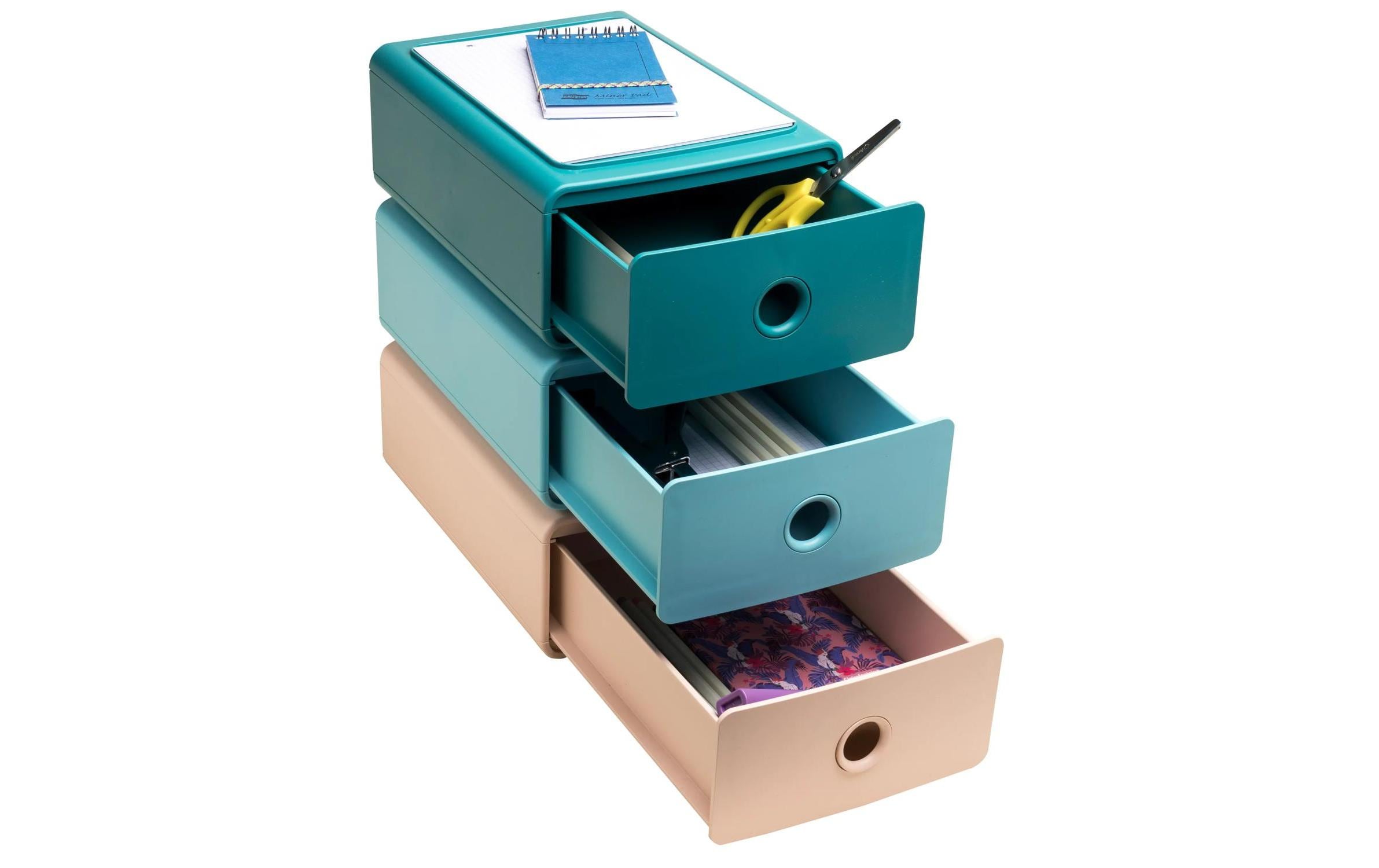 Exacompta Schubladenbox Tiny Box Skandi, 1 Schublade, A5+, Pazifikblau