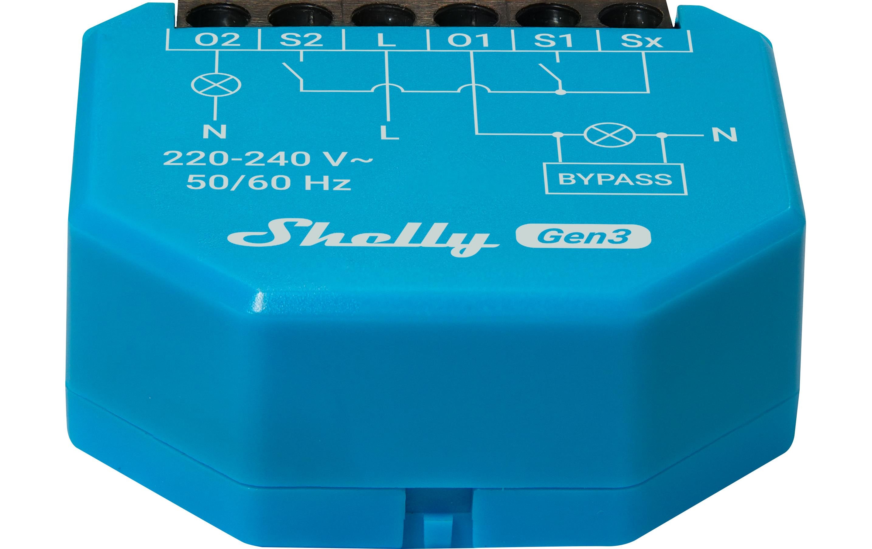 Shelly WLAN-Schaltaktor 2 l Gen3 10 A, Bluetooth Bypass