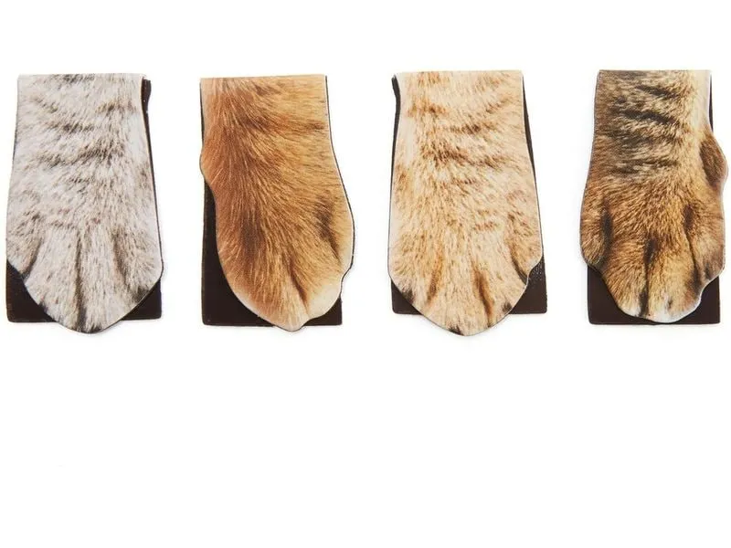 Kikkerland Lesezeichen Katzenpfoten 4 Magnete