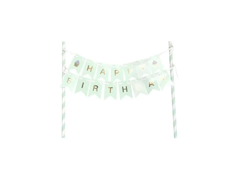 I AM CREATIVE Kuchen-Topper Birthday 1 Stück, Gold/Mint I AM CREATIVE Kuchen-Topper Birthday 1 Stück, Gold/Mint