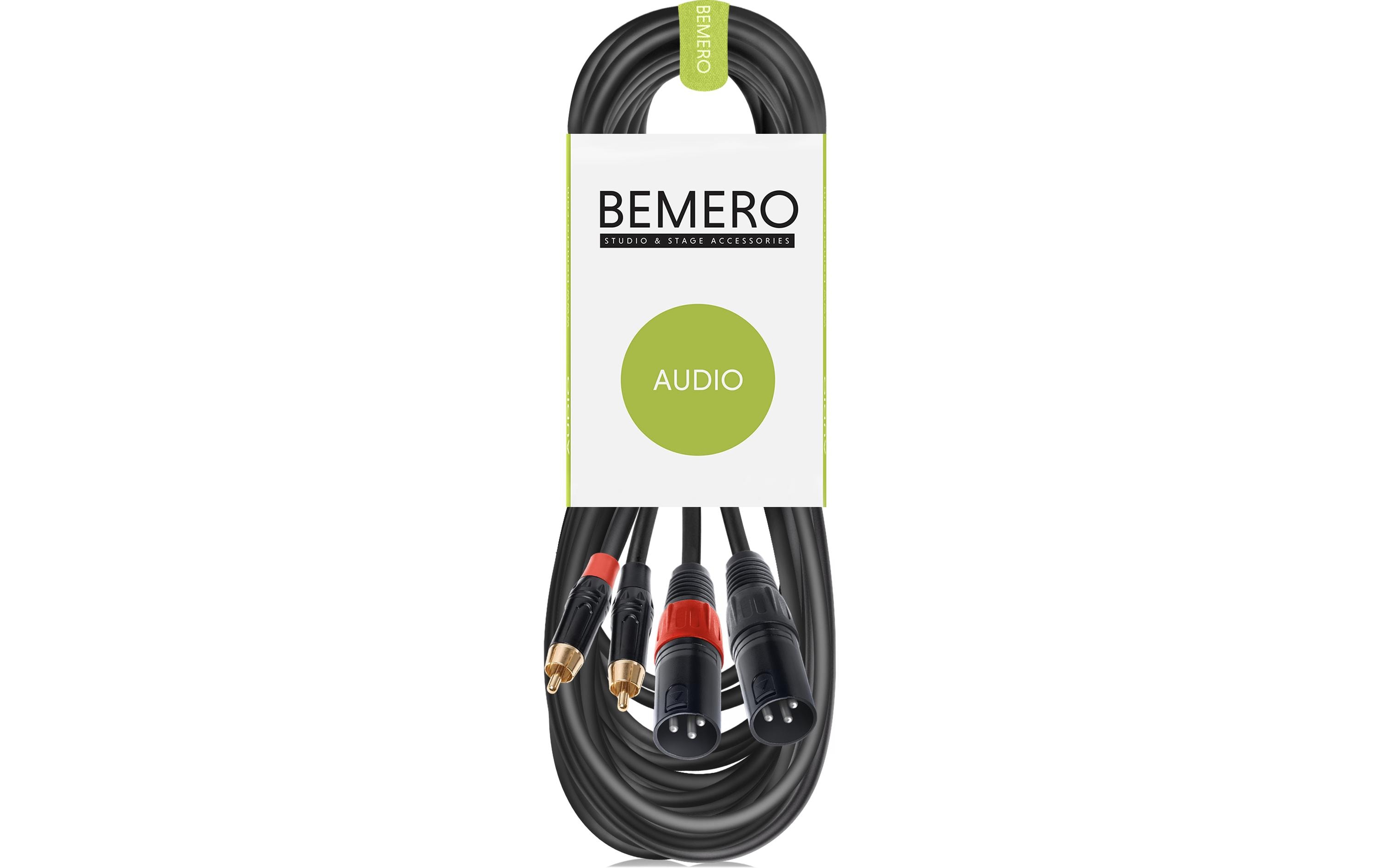 Bemero BAC2545-1000BK 2x XLRm - 2x RCAm 10m 10 m, Schwarz Bemero BAC2545-1000BK 2x XLRm - 2x RCAm 10m 10 m, Schwarz