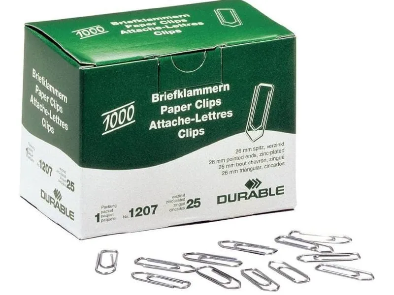 DURABLE Büroklammer 26 mm 1000 Stück DURABLE Büroklammer 26 mm 1000 Stück
