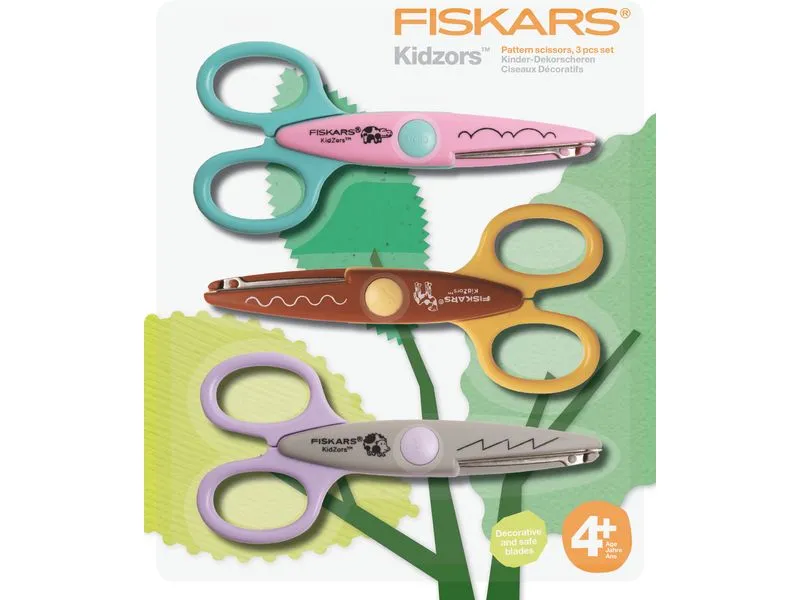 Fiskars Dekorscheren 3-er Set Zoo 13 cm, Rostfreier Stahl, Universal