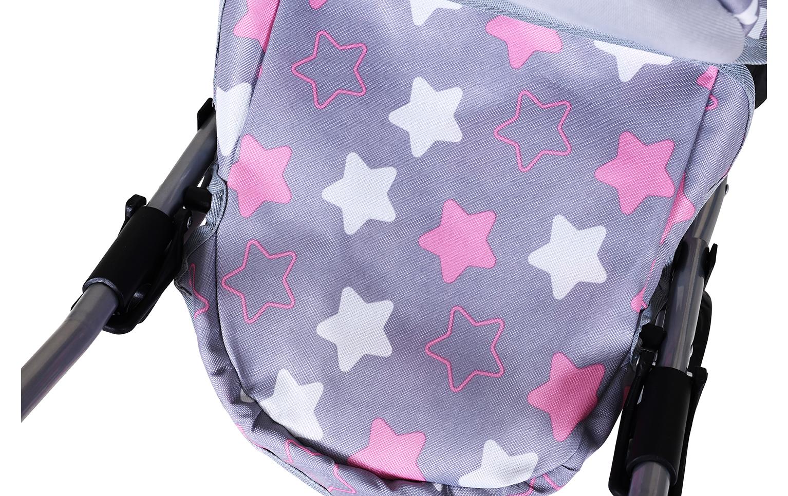 Knorrtoys Puppenbuggy Mini Lilli Star Grey Pink