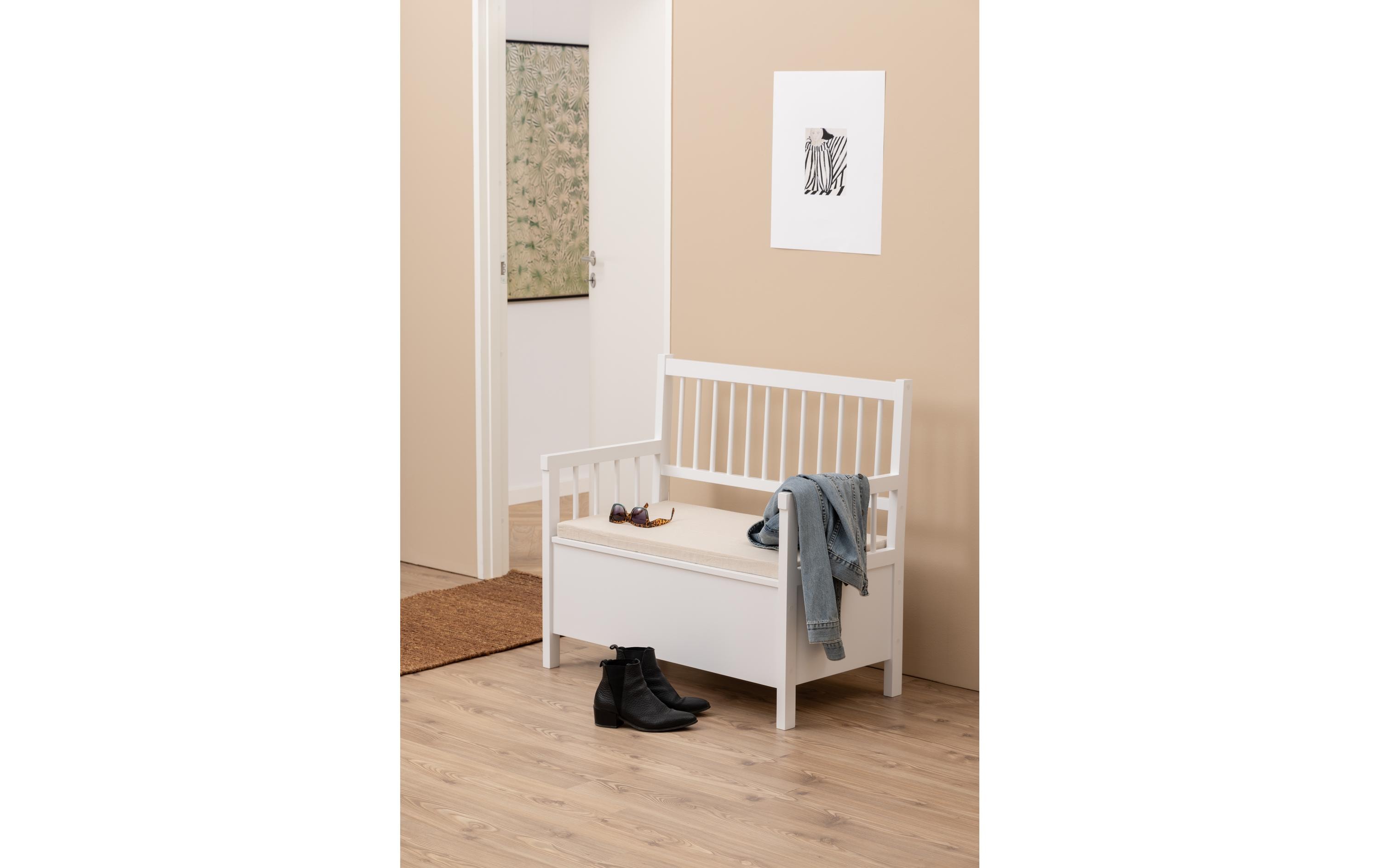 AC Design Sitzbank Aster 90 x 48 x 85 cm, Weiss