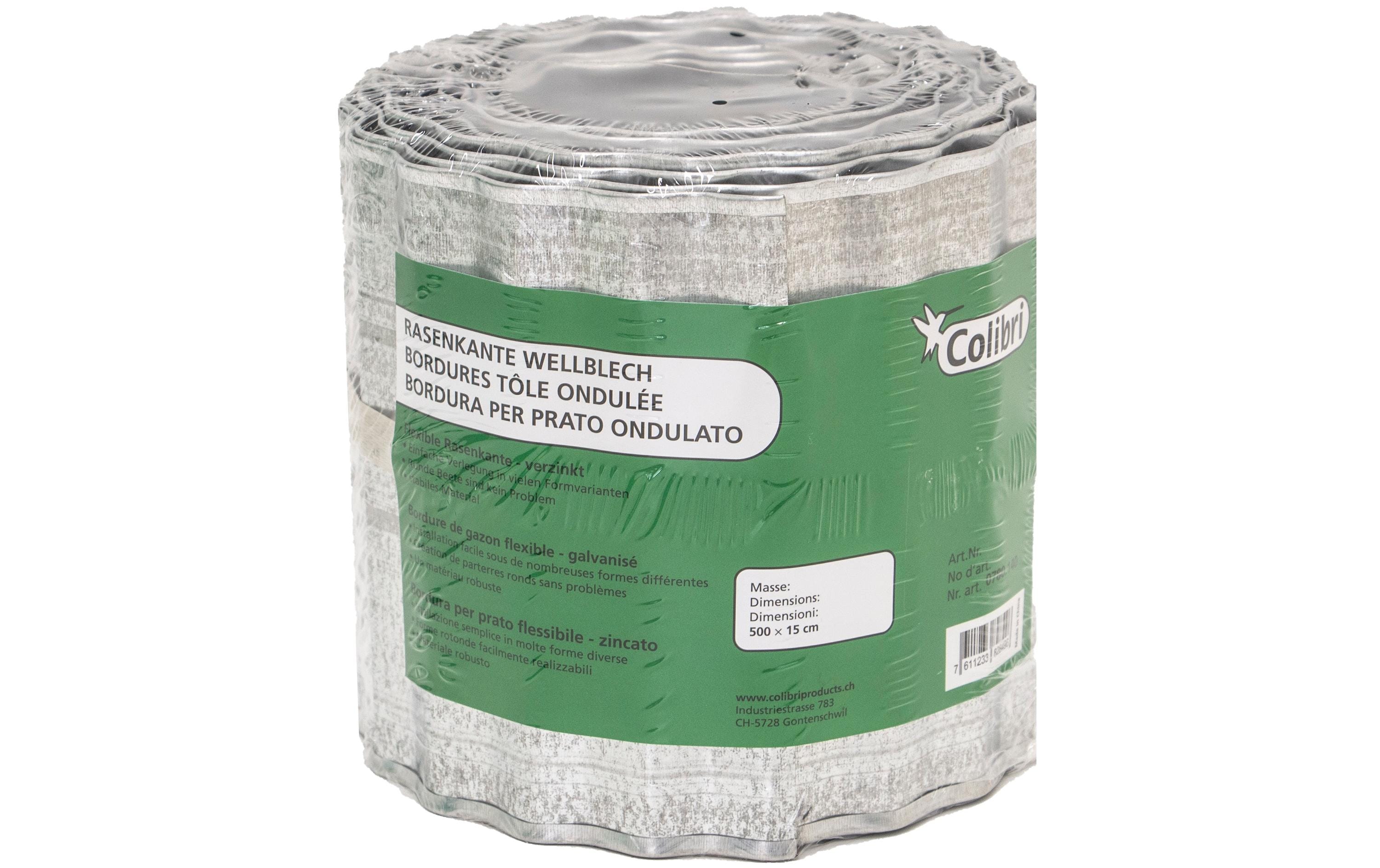 Colibri Rasenkante Wellblech, Weiss, 500 x 15 cm Colibri Rasenkante Wellblech, Weiss, 500 x 15 cm