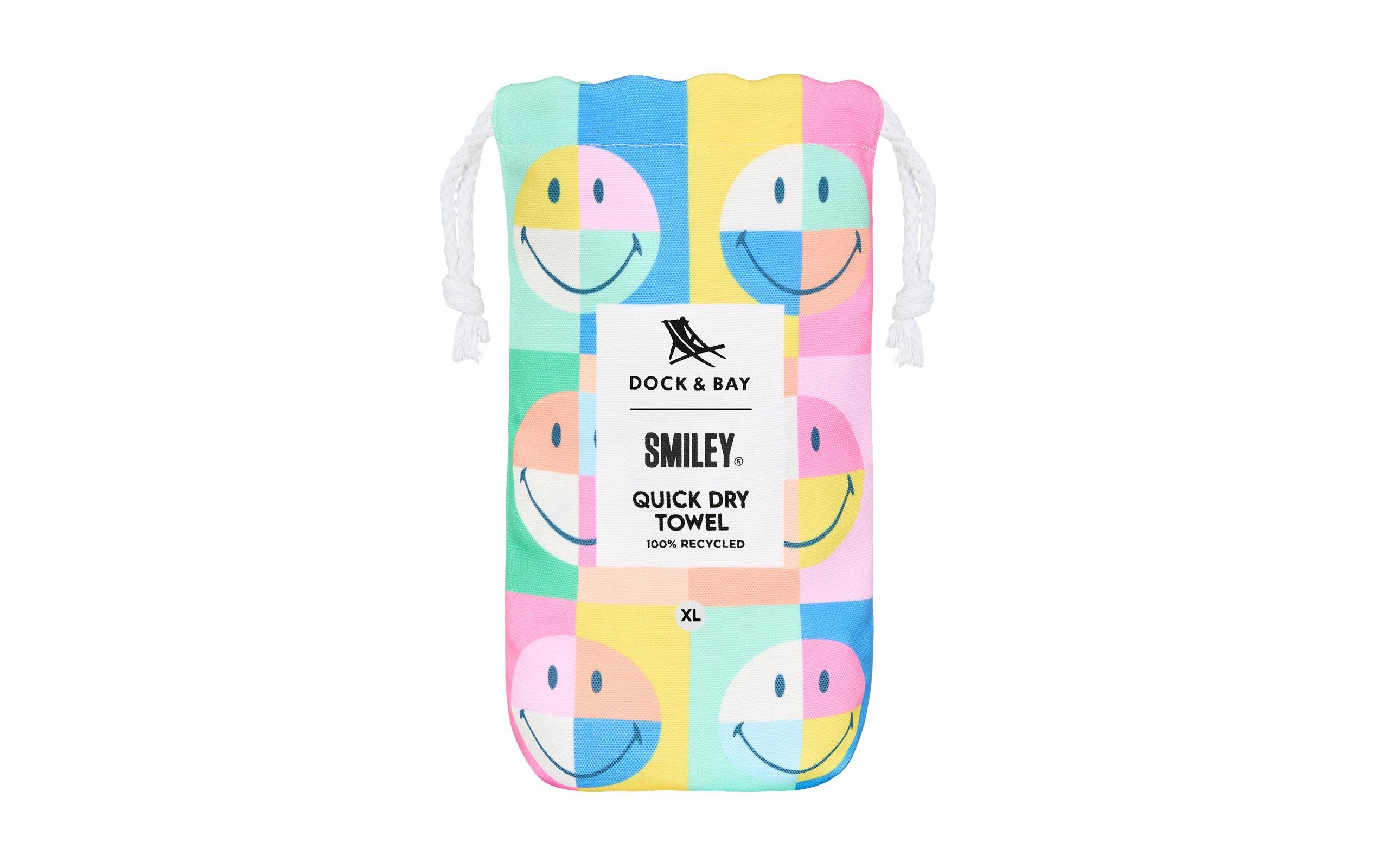 Dock & Bay Badetuch Smiley XL, Mehrfarbig