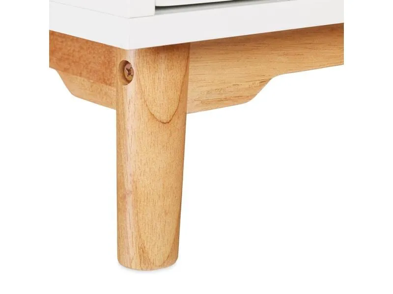 relaxdays Nachttisch mit 1 Schublade 50 x 43 cm, Nature/Weiss relaxdays Nachttisch mit 1 Schublade 50 x 43 cm, Nature/Weiss
