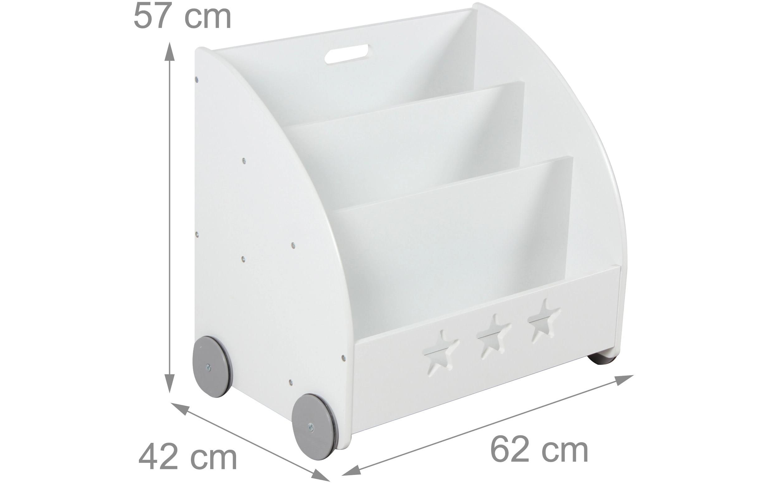 relaxdays Bücherregal für Kinder, fahrbar