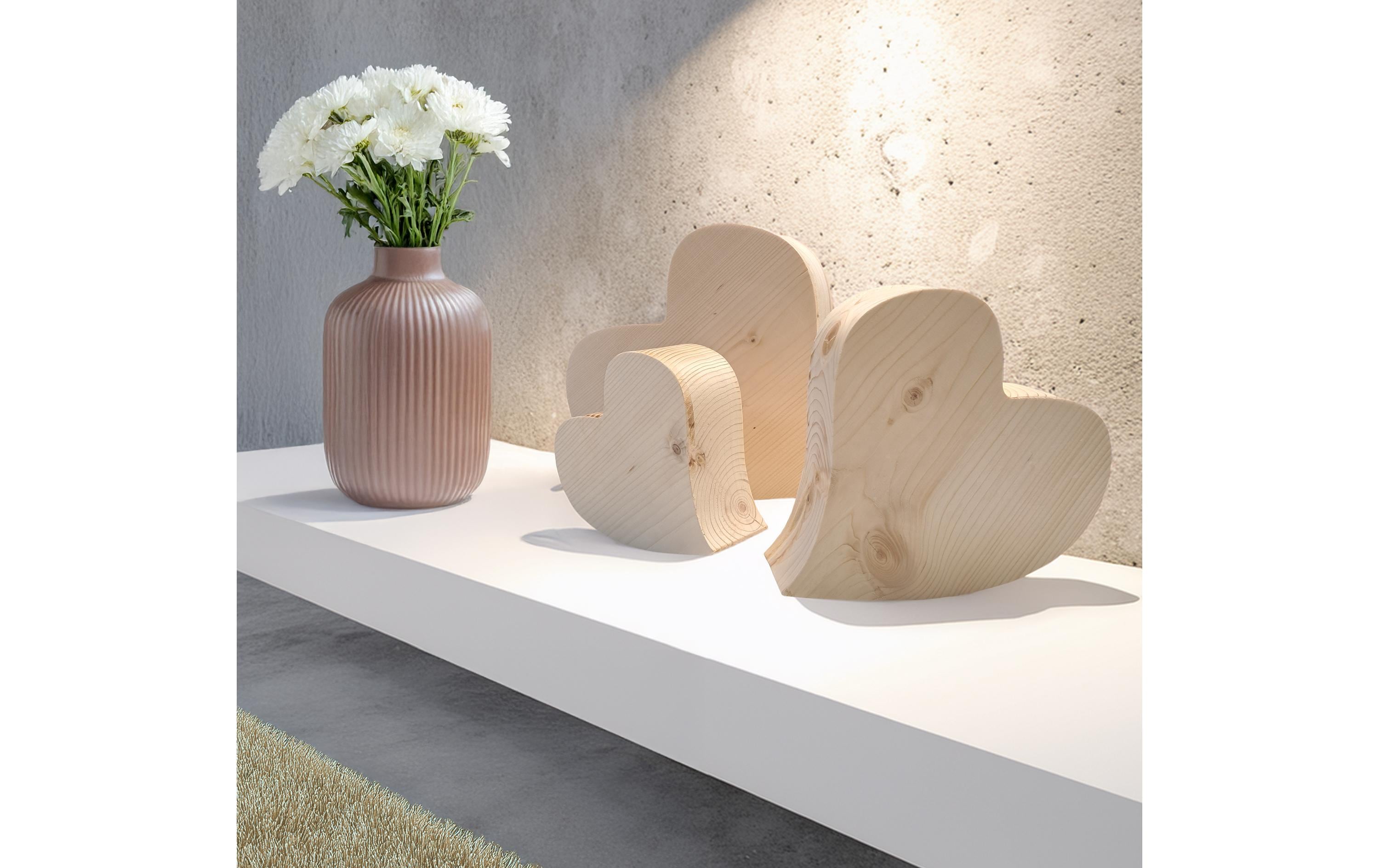 Holz Zollhaus Aufsteller Massivholz Herz mittel