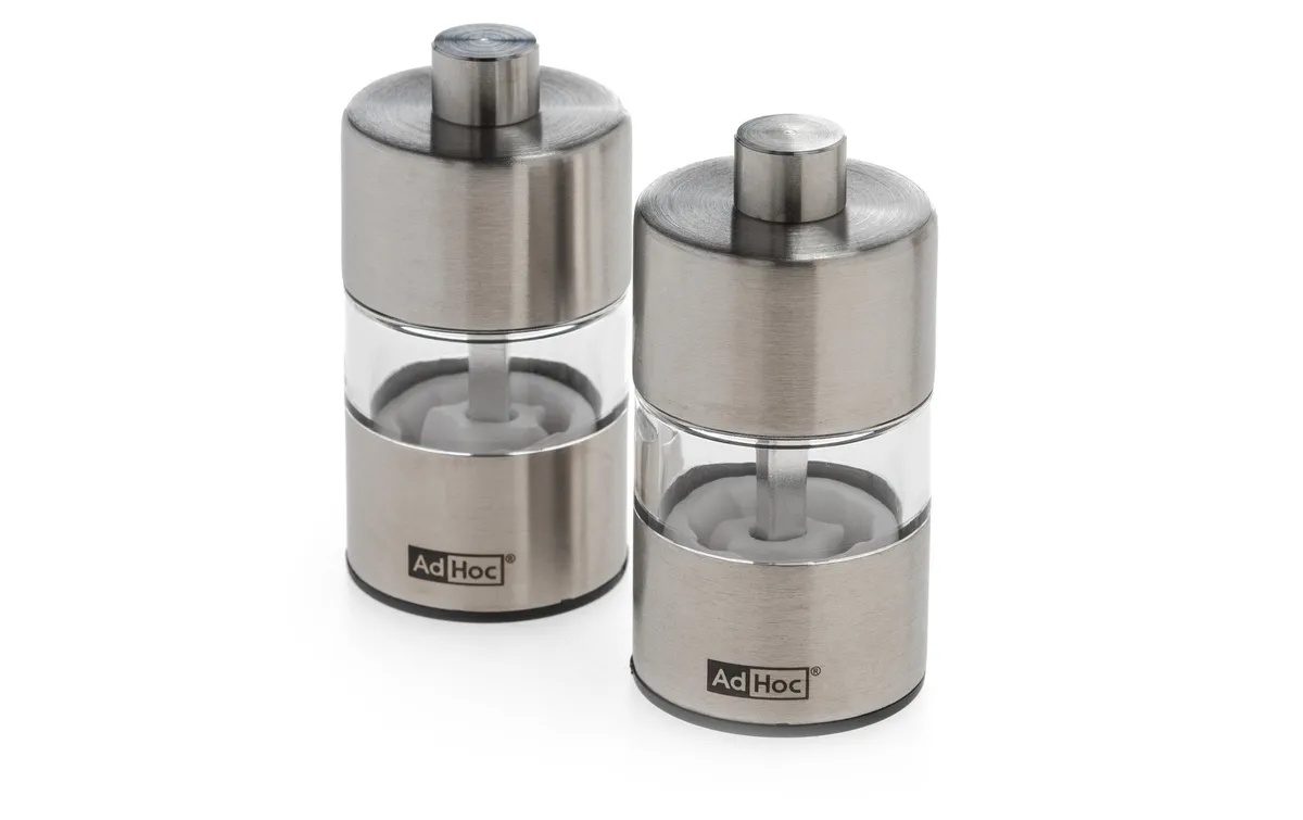 AdHoc Salz- und Pfeffermühle Minimill 2 Stück, 6.2 cm, Silber