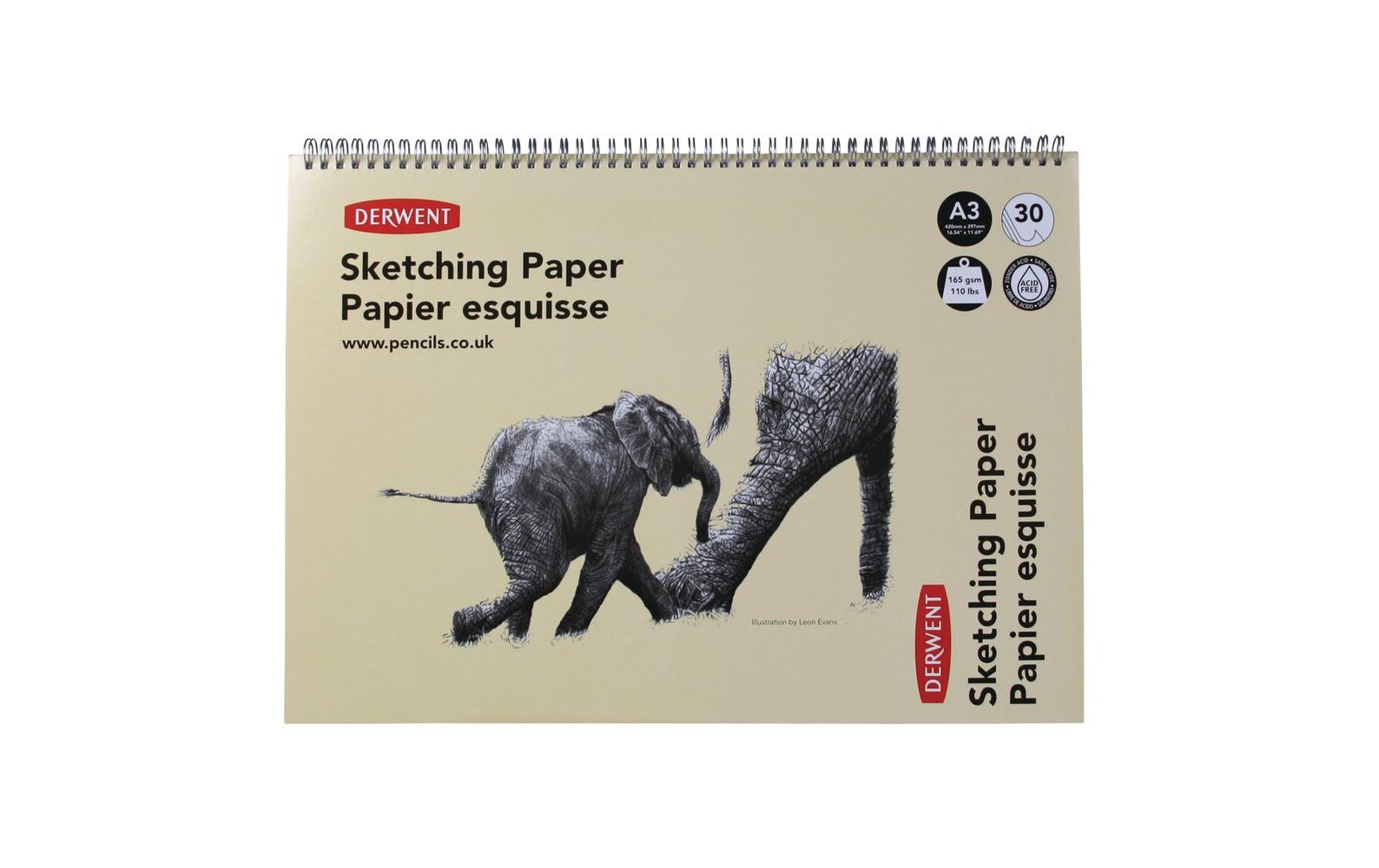 Derwent Skizzenblock, DIN-A3, Querformat, 30 Blatt