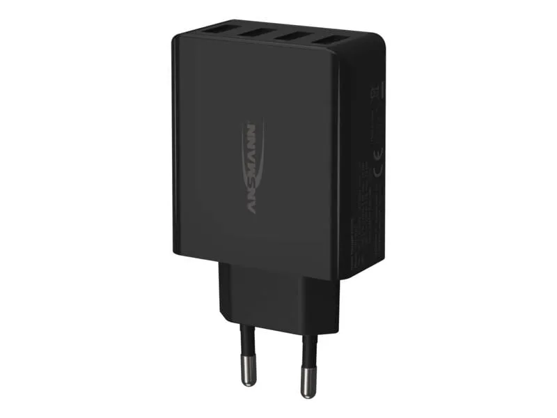 Ansmann USB-Wandladegerät Home Charger HC430, 4x USB, 30 W, Schwarz Ansmann USB-Wandladegerät Home Charger HC430, 4x USB, 30 W, Schwarz