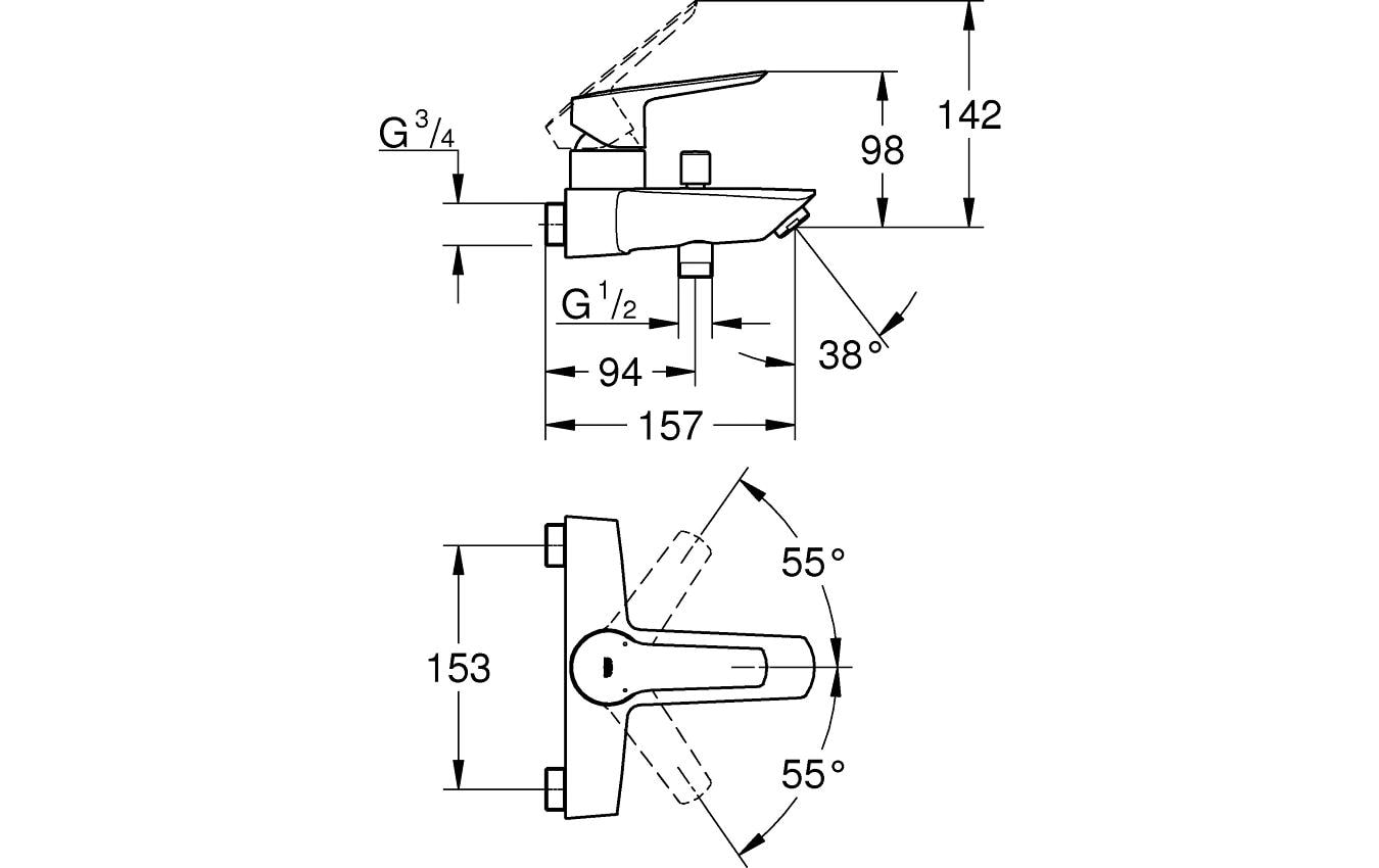 GROHE Duscharmatur Start Mattschwarz