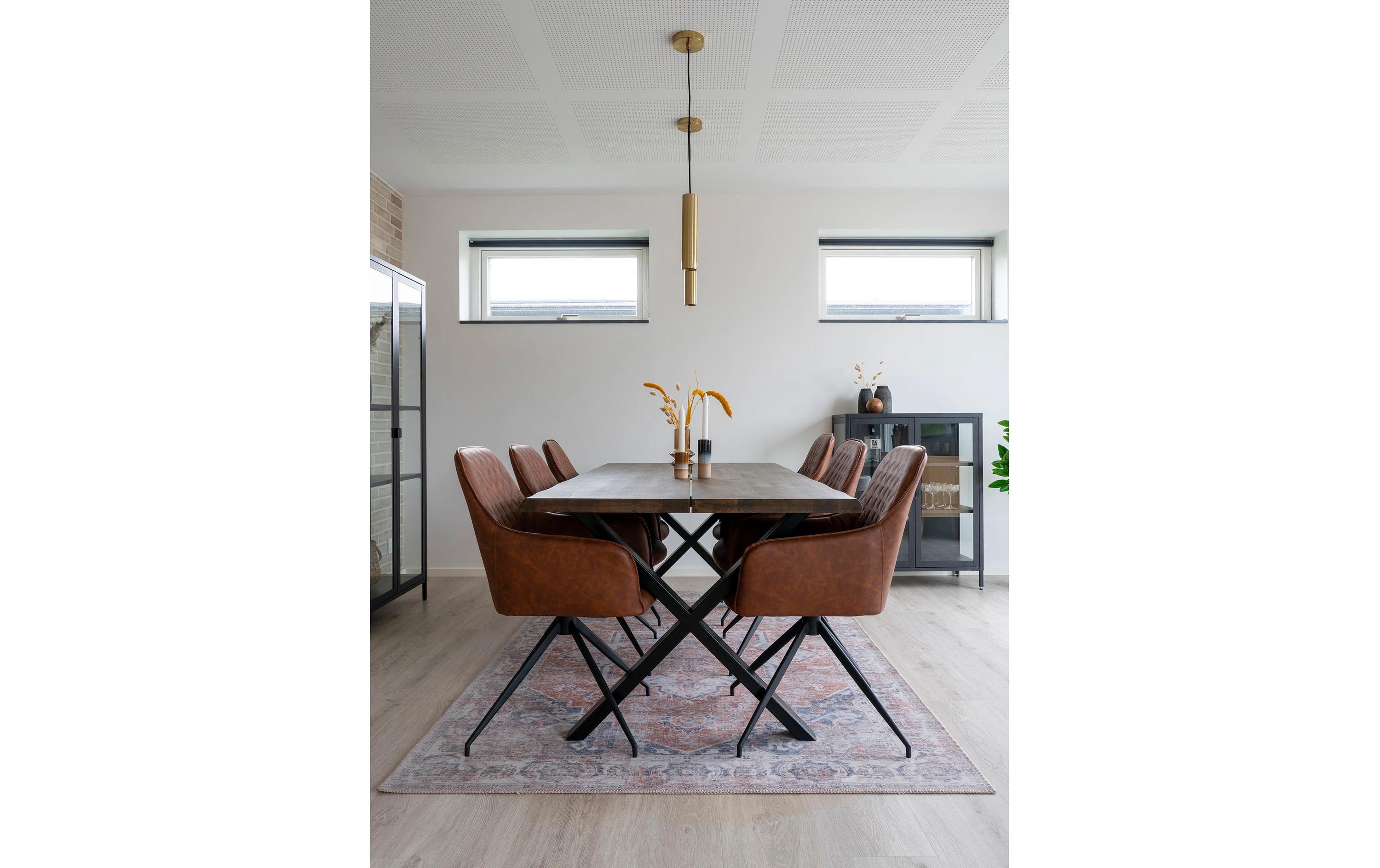 House Nordic Stuhl Harbo 62 x 56 x 89, Braun/Schwarz, 1 Stück